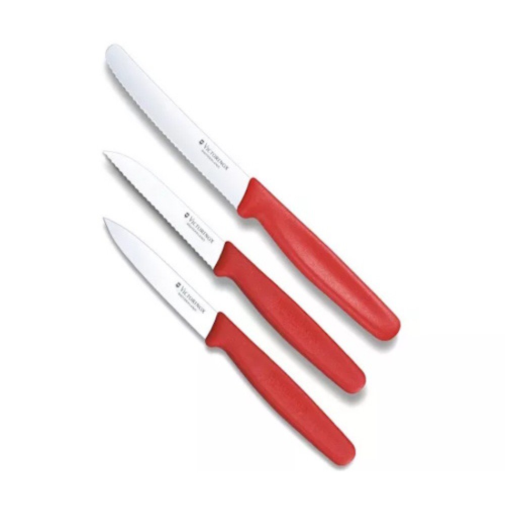 Набір кухонних ножів Victorinox Paring Set 3 шт 5.1111.3 червоний