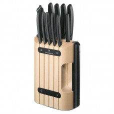 Набір кухонних ножів Victorinox Swissclassic (11 предметів) з підставкою, чорний 6.7153.11