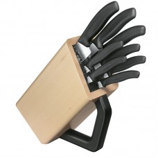 Набір кухонних ножів Victorinox Swissclassic (8 предметів) із підставкою, чорний 6.7173.8
