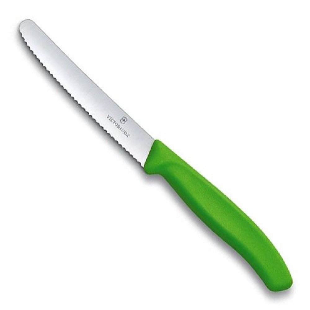Ніж кухонний Victorinox Swissclassic 6.7836.L114 лезо хвилясте 11 см зелений