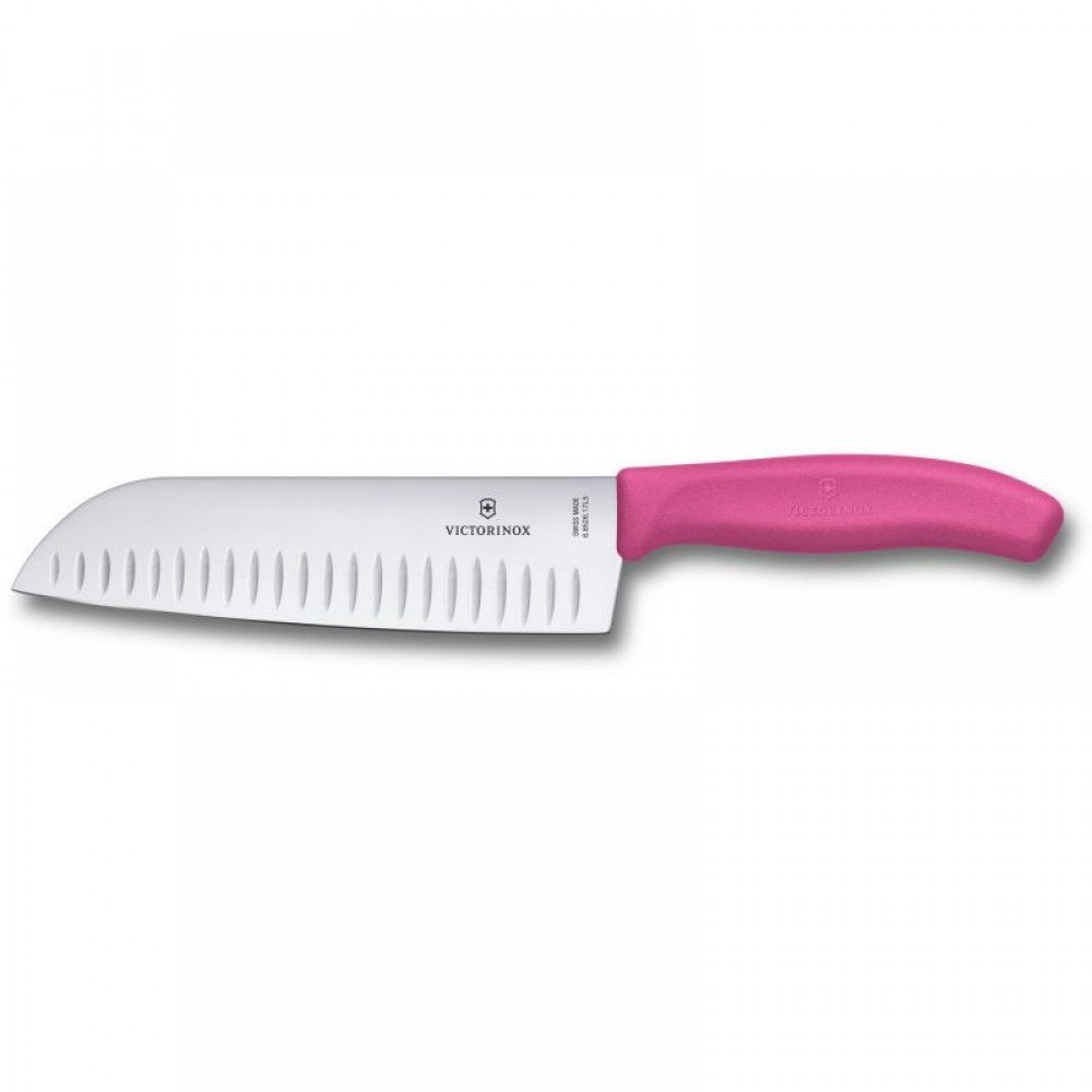 Ніж кухонний Victorinox Swissclassic Santoku лезо 17 см 6.8526.17L5B рожевий
