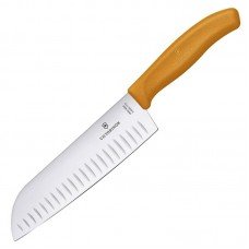 Ніж кухонний, побутовий Victorinox Swissclassic Santoku (лезо: 170мм), оранж. 6.8526.17L9B