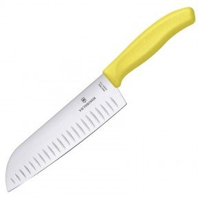 Ніж кухонний, побутовий Victorinox Swissclassic Santoku (лезо: 170мм), жовтий 6.8526.17L8B