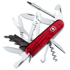 Ніж складаний, мультитул Victorinox Cybertool (91мм, 34 функції), червоний прозорий. 1.7725.T