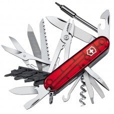 Ніж докладний, мультитул Victorinox Cybertool (91мм, 41 функція), червоний прозр. 1.7775.T