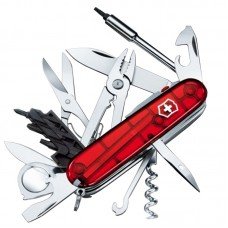 Ніж складаний, мультитул Victorinox Cybertool Lite (91мм, функція 36), червоний прозр. 1.7925.T