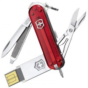 Ніж складаний, мультитул Victorinox Work (58мм, 7 функцій, USB-флеш (32ГБ)), червоний 4.6125.TG32B