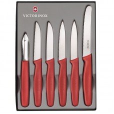 Набір кухонний Victorinox Paring Set (5 ножів+овочечистка), червоний 51111.6