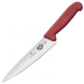 Ніж кухонний, побутовий Victorinox Fibrox Carving (лезо: 150мм), червоний 5.2001.15
