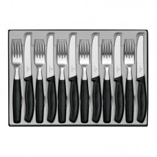 Набір кухонний Victorinox SwissClassic Table Set (6 ножів, 6 виделок), чорний 6.7833.12