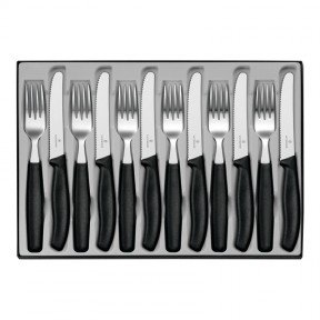 Набір кухонний Victorinox SwissClassic Table Set (6 ножів, 6 виделок), чорний 6.7833.12