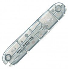 Накладка на ручку ножа with Logo Victorinox (91мм), передня, прозора срібляста C3607.T3