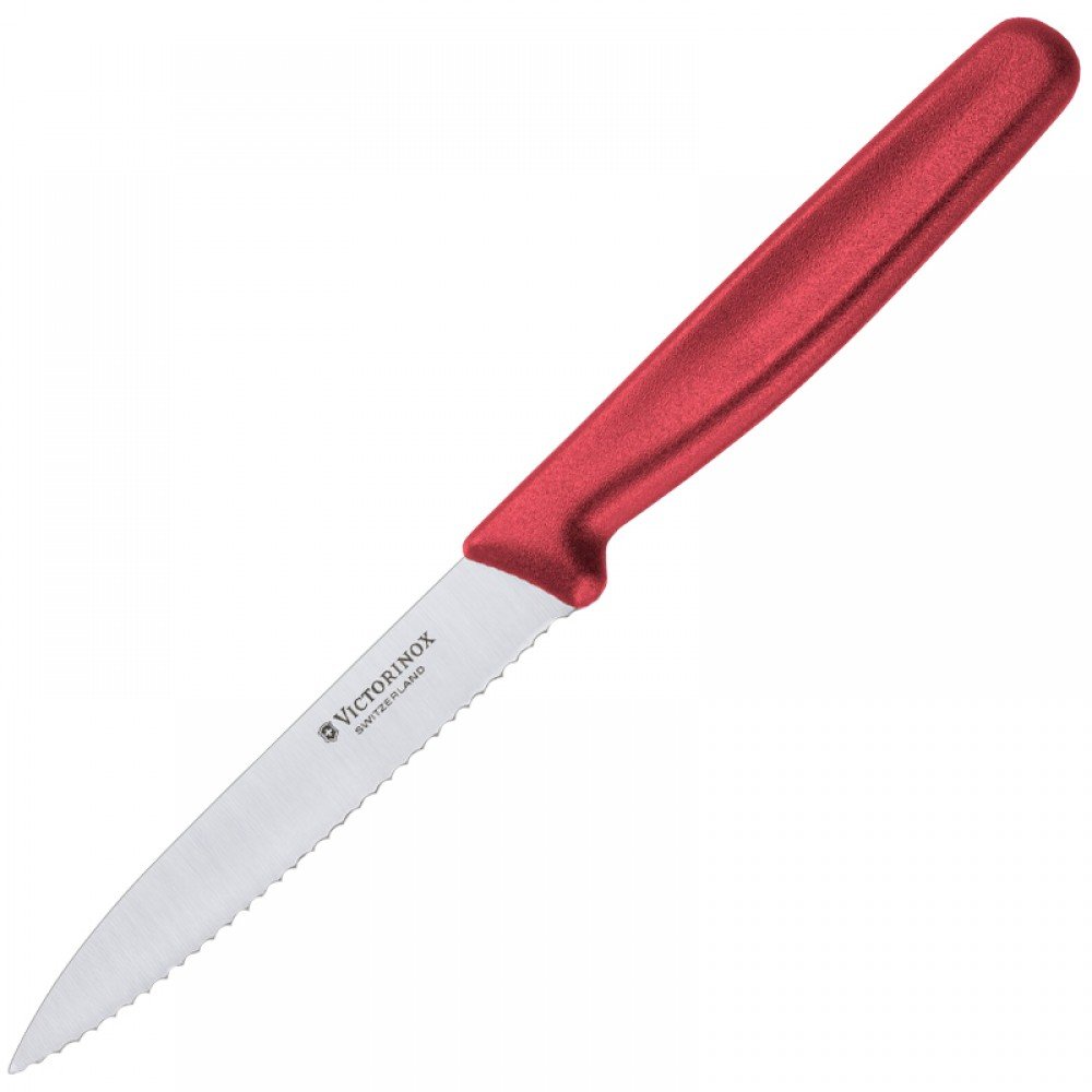 Ніж кухонний, побутовий Victorinox Paring із серрейт. лезом (лезо: 105мм), червоний 5.0731