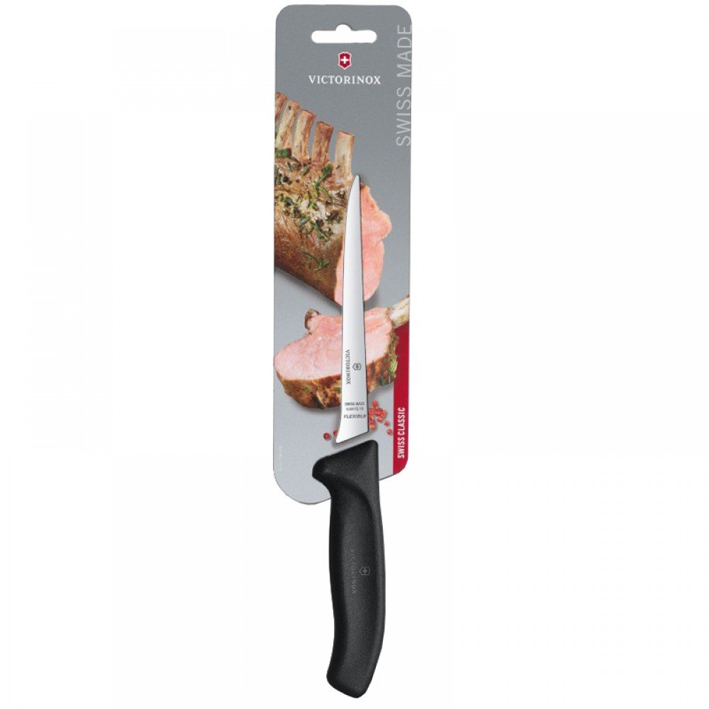 Ніж кухонний, побутовий Victorinox SwissClassic Boning Flex (лезо: 150мм), чорний, блис. 6.8413.15B
