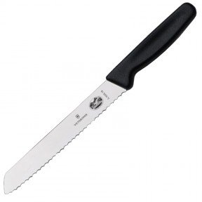 Кухонний ніж, побутовий для хліба Victorinox з серрейт. лезом (лезо: 180мм), чорний 5.1633.18