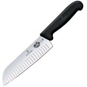 Ніж кухонний, побутовий Victorinox Fibrox Santoku (лезо: 170мм), чорний 5.2523.17