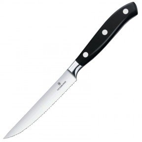Ніж кухонний, побутовий Victorinox Forged TomatoSteak Grand Maitre (лезо: 120мм), чорний 7.7203.12WG