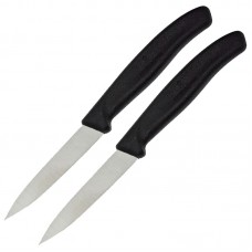 Набір кухонних ножів Victorinox Swissclassic Paring (2x80мм), чорний 6.7603.B
