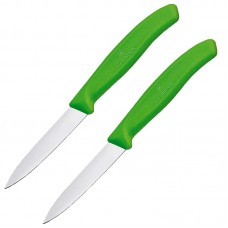 Набір кухонних ножів Victorinox SwissClassic Paring (2x80мм) зелений 6.7606.L114B