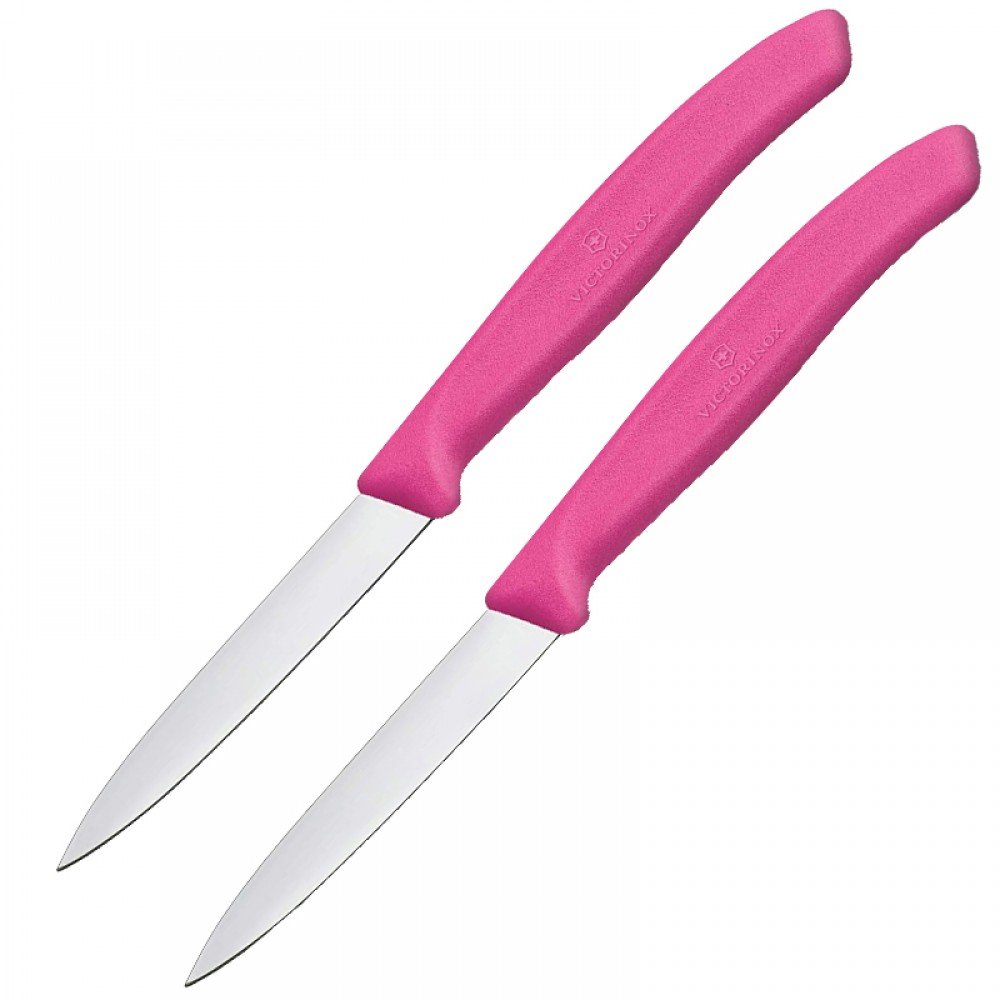 Набір кухонних ножів Victorinox SwissClassic Paring (2x80мм), рожевий 6.7606.L115B