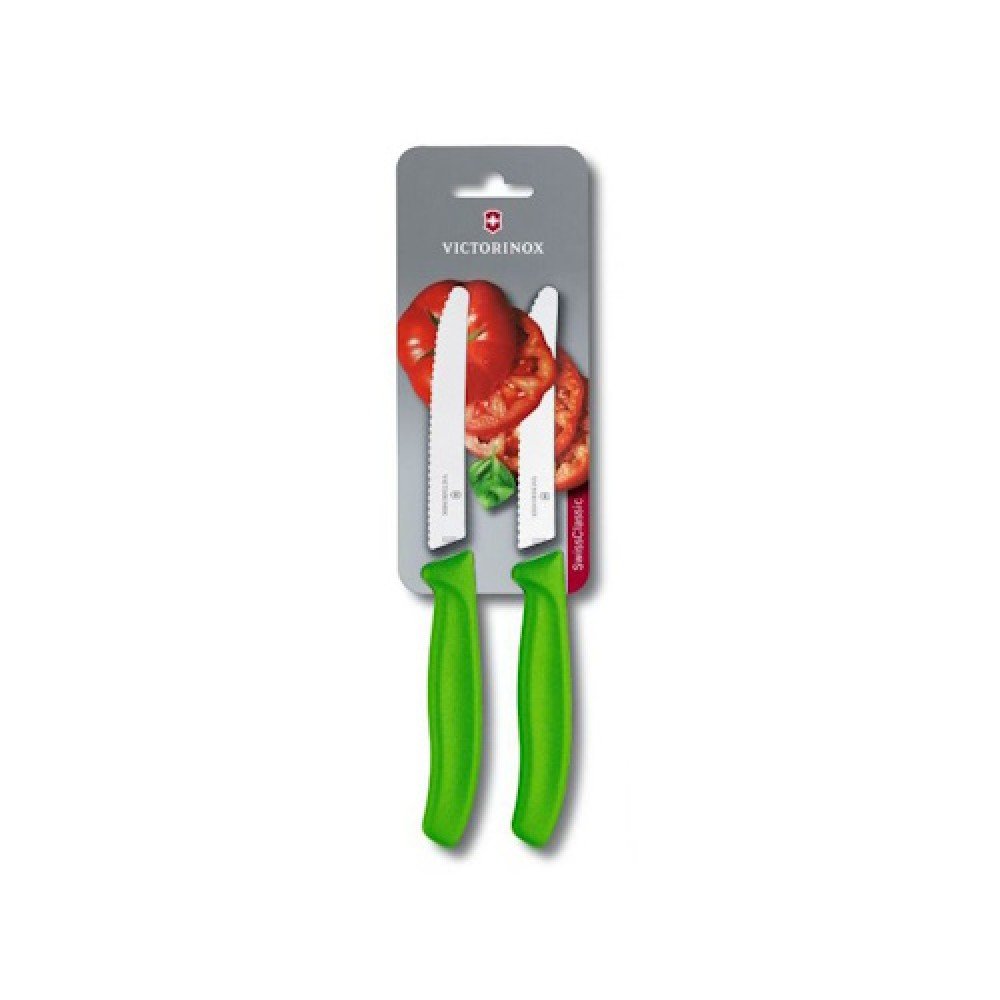 Набір кухонних ножів Victorinox SwissClassic Tomato&Sausage 6.7836.L114B зелений