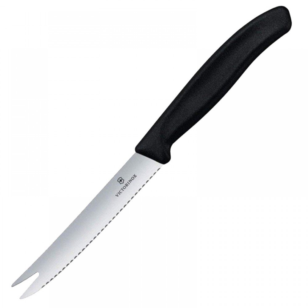 Ніж кухонний Victorinox SwissClassic Cheese&Sausage (лезо: 110мм), чорний 6.7863