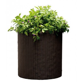 Горщик для квітів 18 л. Cylinder Planter Medium, коричневий
