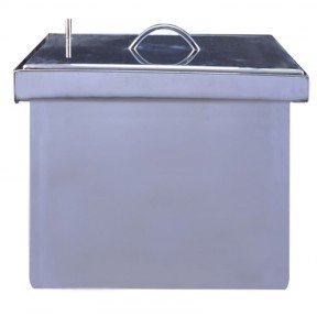 Коптильня двоярусна з гідрозатвором для гарячого копчення (300х300х200мм), нержавіюча сталь.