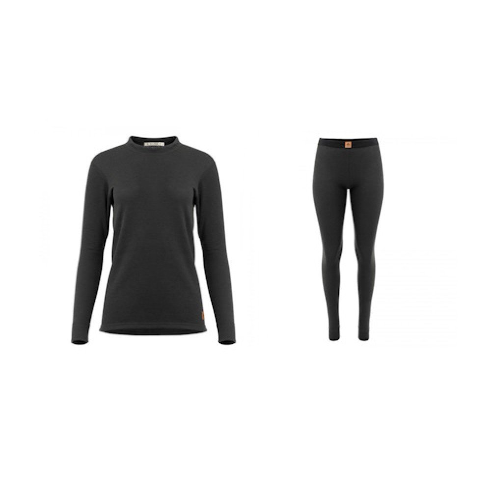 Комплект жіночої термобілизни Aclima WoolTerry 220 Longs Jet Black