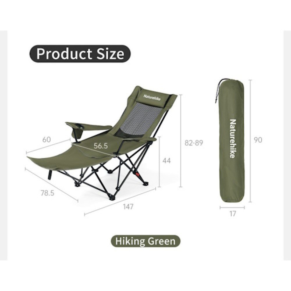 Крісло-шезлонг складане Naturehike CNK2550JJ023 Nightfall T05 оливкове
