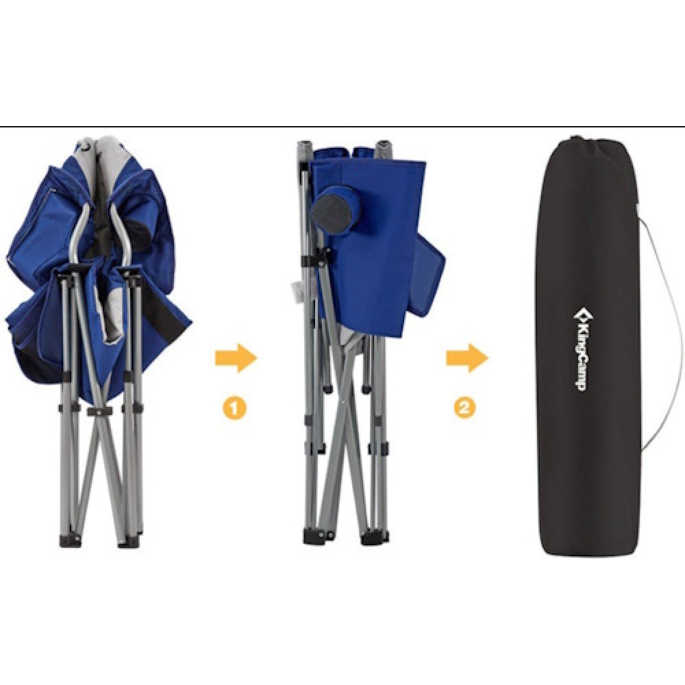 Крісло складне KingCamp Deluxe Hard Arms Chair KC3888 Navy Grey