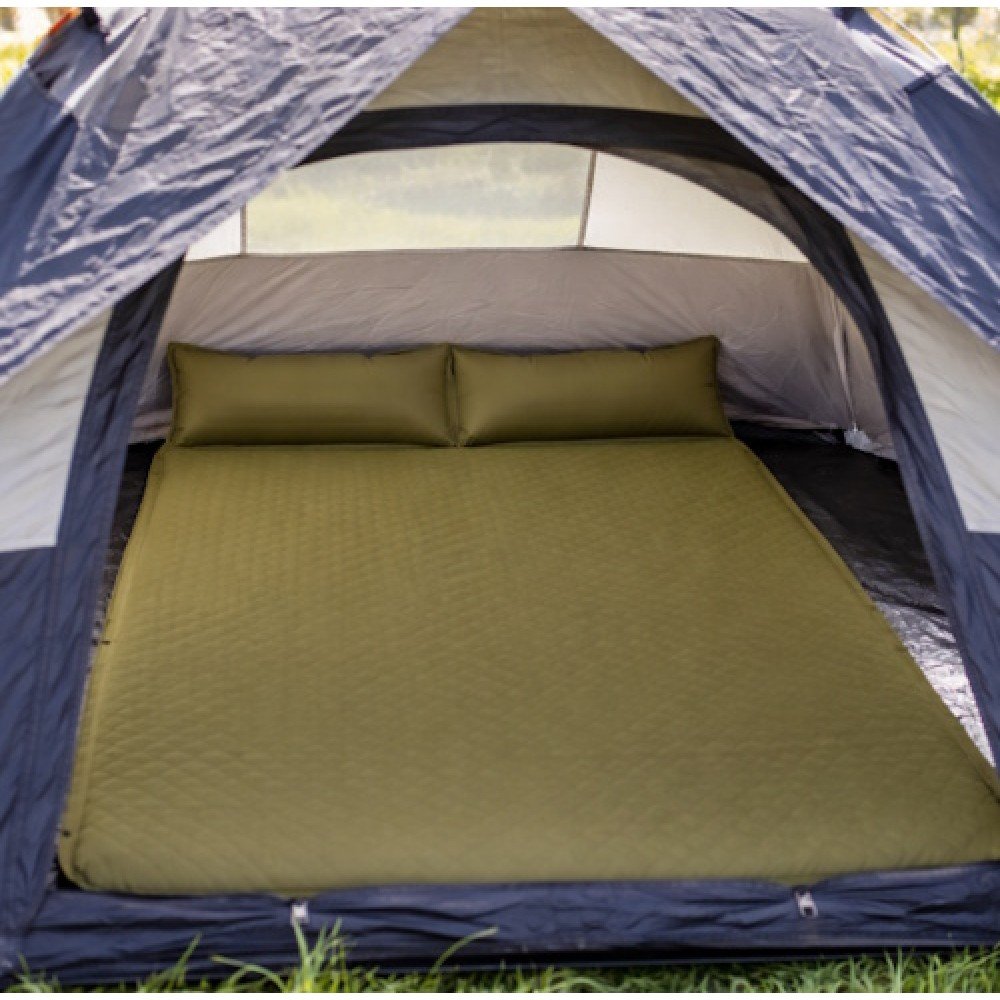 Килимок самонадувний двомісний з подушками Lugi LU-027GR олива