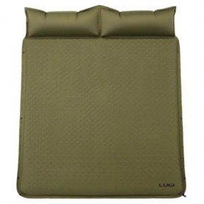 Килимок самонадувний двомісний з подушками Lugi LU-027GR олива