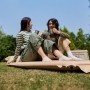 Килимок самонадувний двомісний з подушкою Naturehike CNK2300DZ014 бежевий