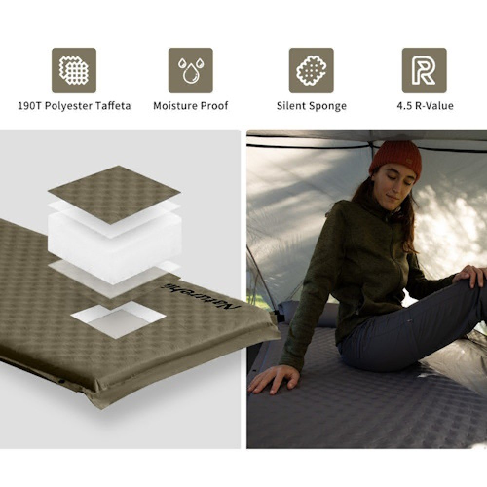 Килимок самонадувний Naturehike CNK2300DZ014 темно-зелений 3 см