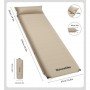 Килимок самонадувний з подушкою Naturehike CNK2450WS020 10 см бежевий