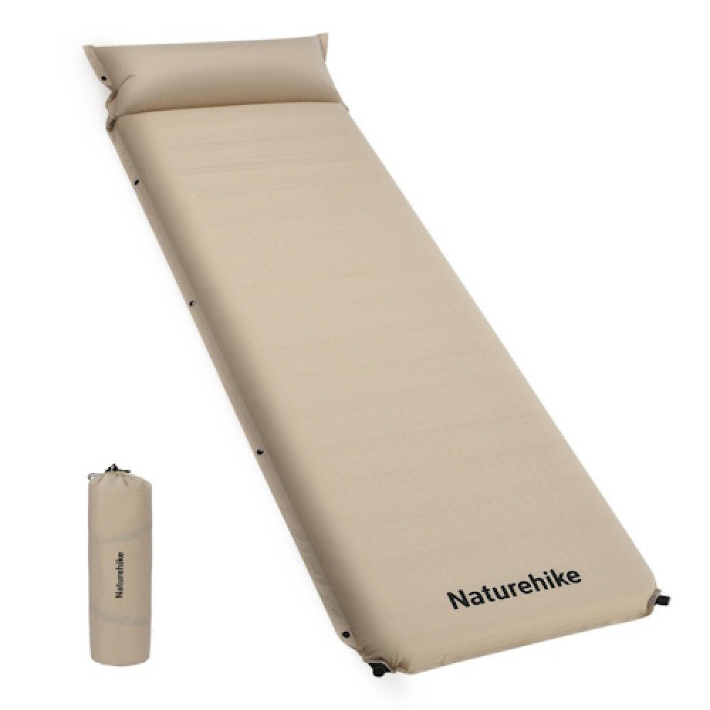 Килимок самонадувний з подушкою Naturehike CNK2450WS020 10 см бежевий