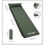 Килимок самонадувний з подушкою Naturehike CNK2450WS020 10 см темно-зелений