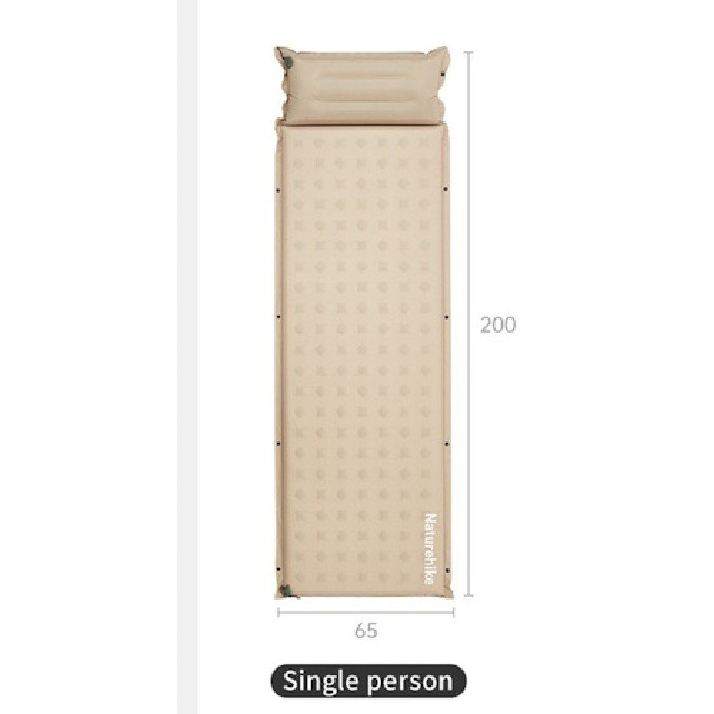 Килимок самонадувний з подушкою Naturehike CNK2550WS025 товщина 6 см бежевий