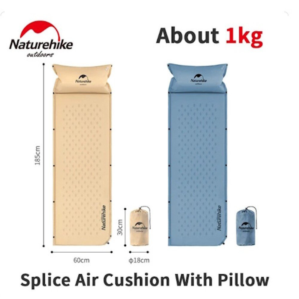 Килимок самонадувний з подушкою Naturehike NH15Q002-D блакитний