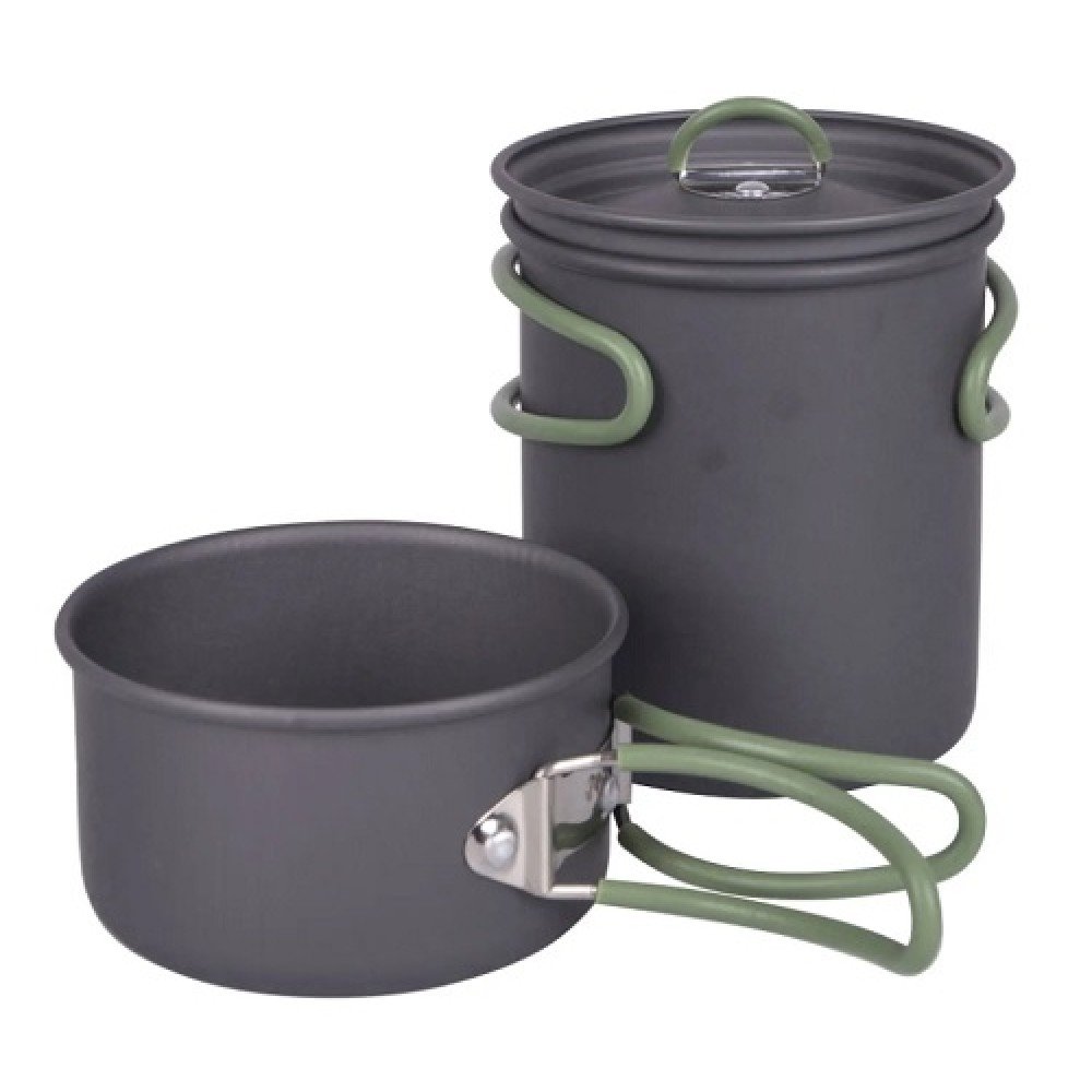 Набір посуду Bo-Camp Explorer 2 Pieces Hard Anodized Anthracite Green