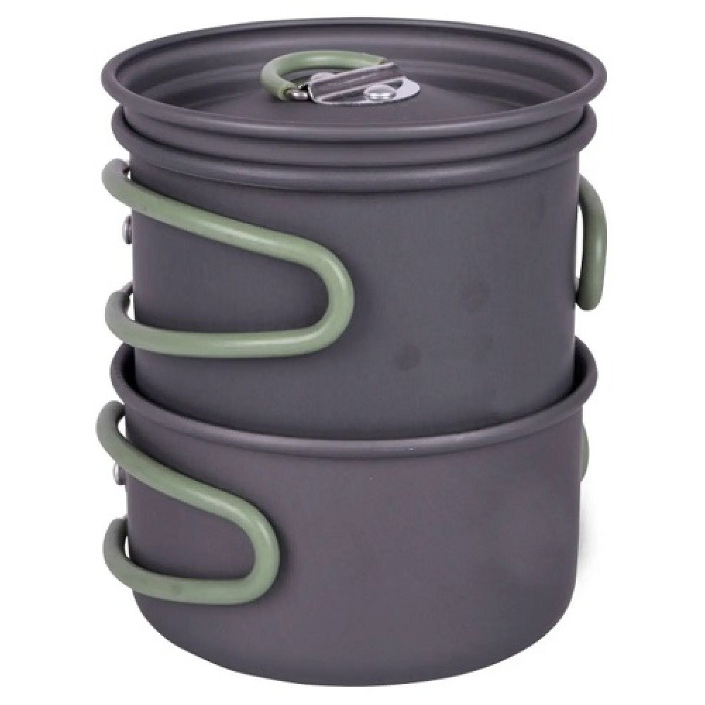 Набір посуду Bo-Camp Explorer 2 Pieces Hard Anodized Anthracite Green