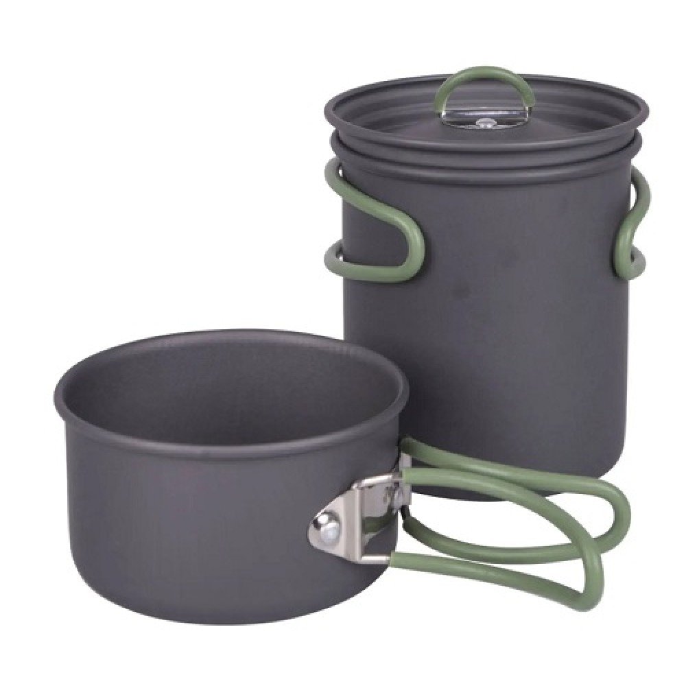 Набір посуду Bo-Camp Explorer 2 Pieces Hard Anodized Anthracite Green