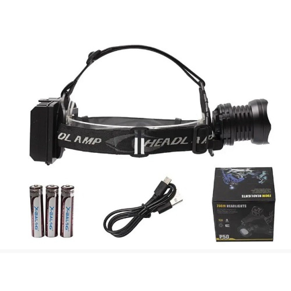 Налобний ліхтарик X-Balog BL-T70-P70 з опцією PowerBank LCZ 032