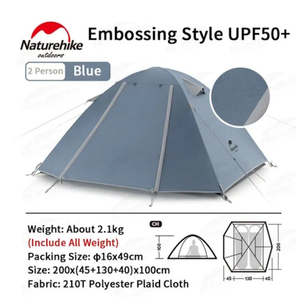 Намет двомісний Naturehike P-Series NH18Z022-P 210T/65D темно-синій