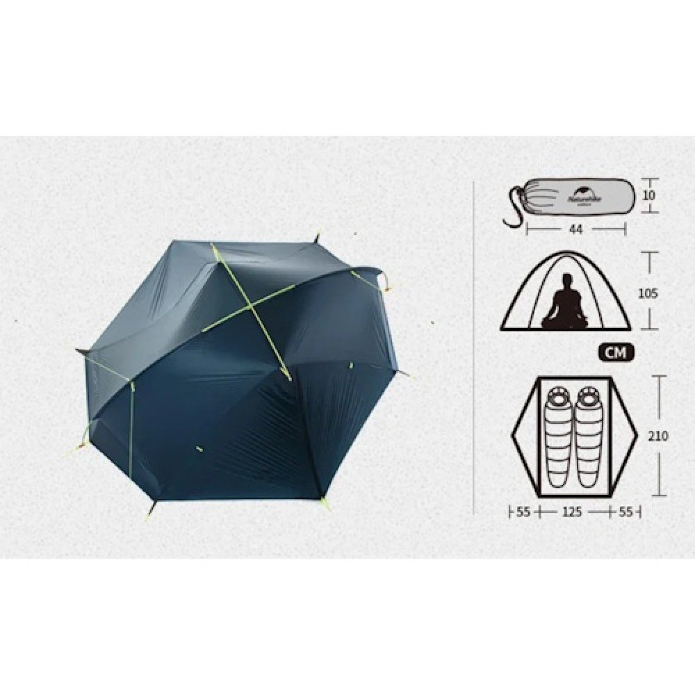 Намет двомісний Naturehike Tagar NH17T180-J темний блакитний
