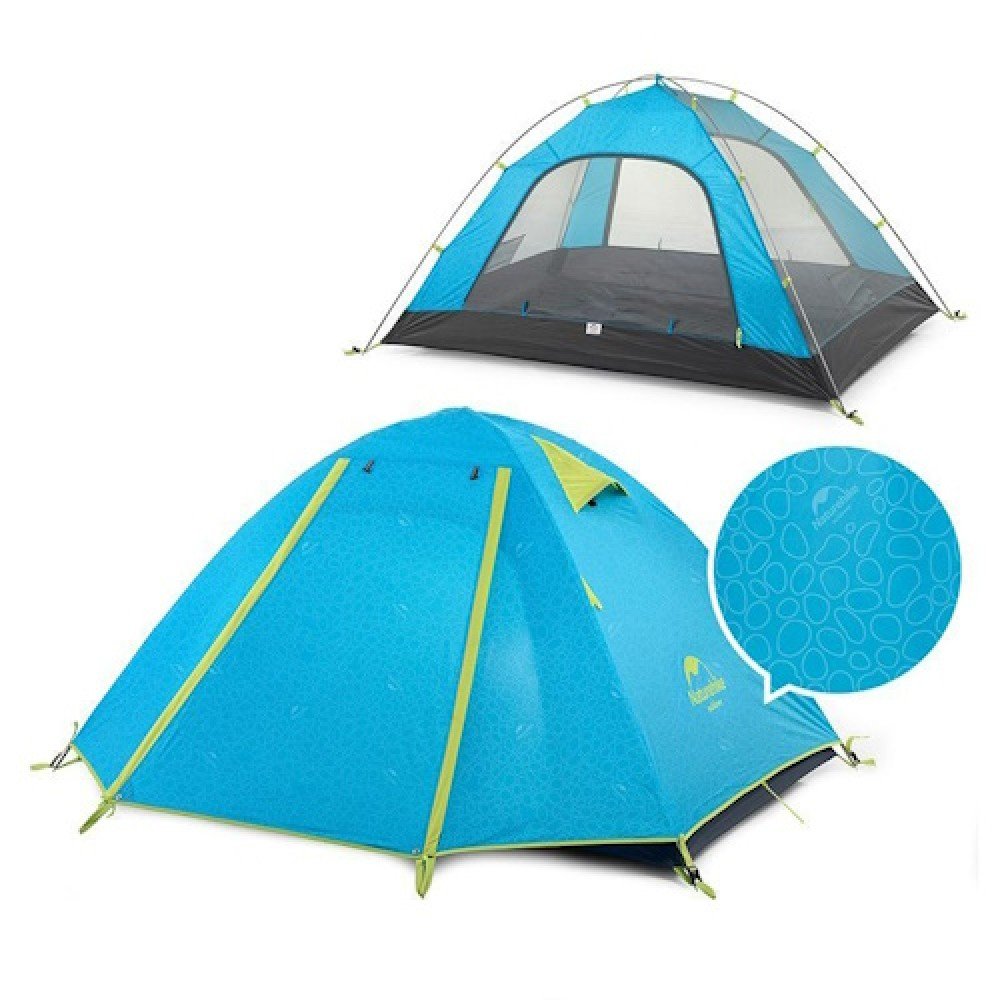 Намет тримісний Naturehike P-Series NH18Z033-P 210T/65D блакитний