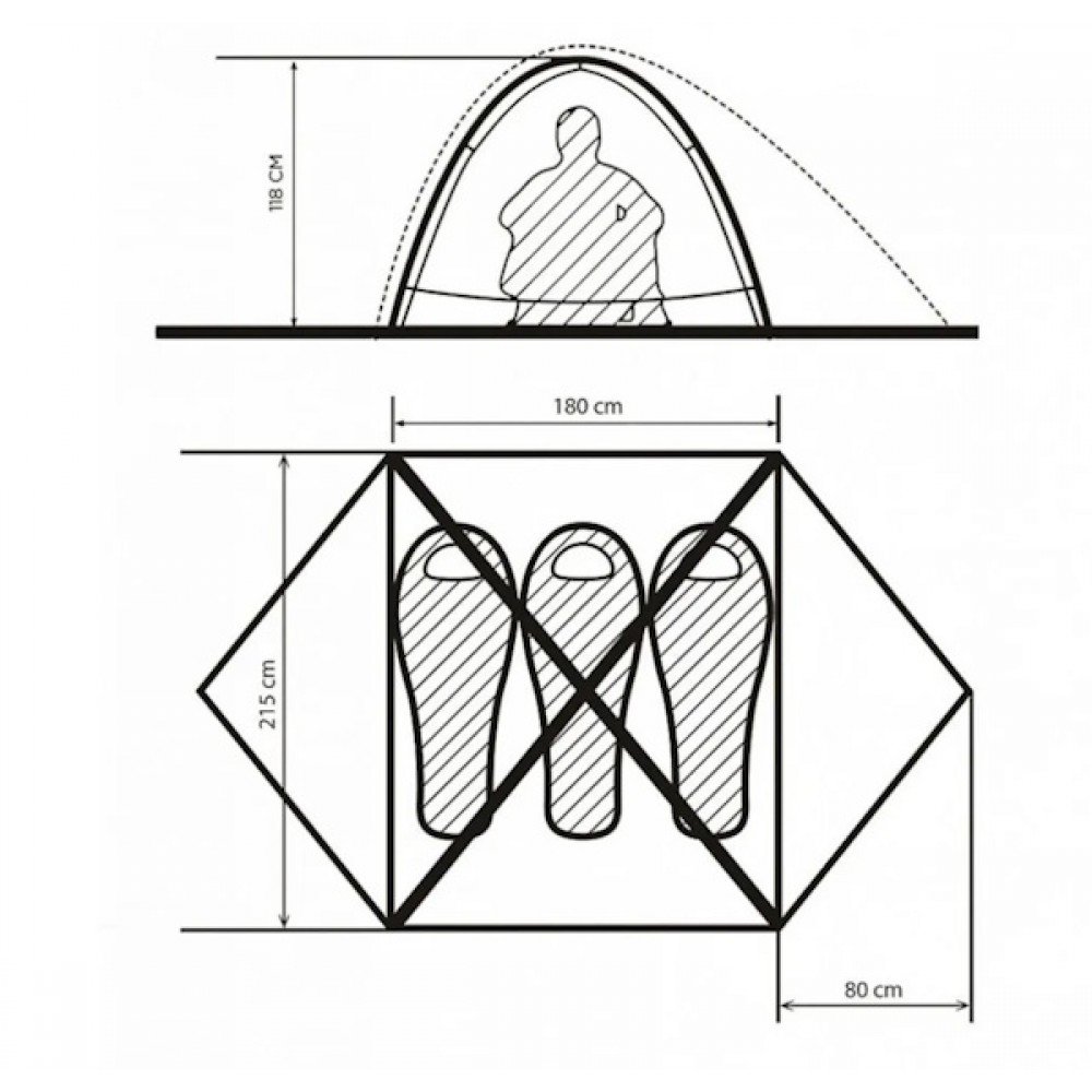 Намет тримісний Turbat Borzhava 3 iguana green зелений