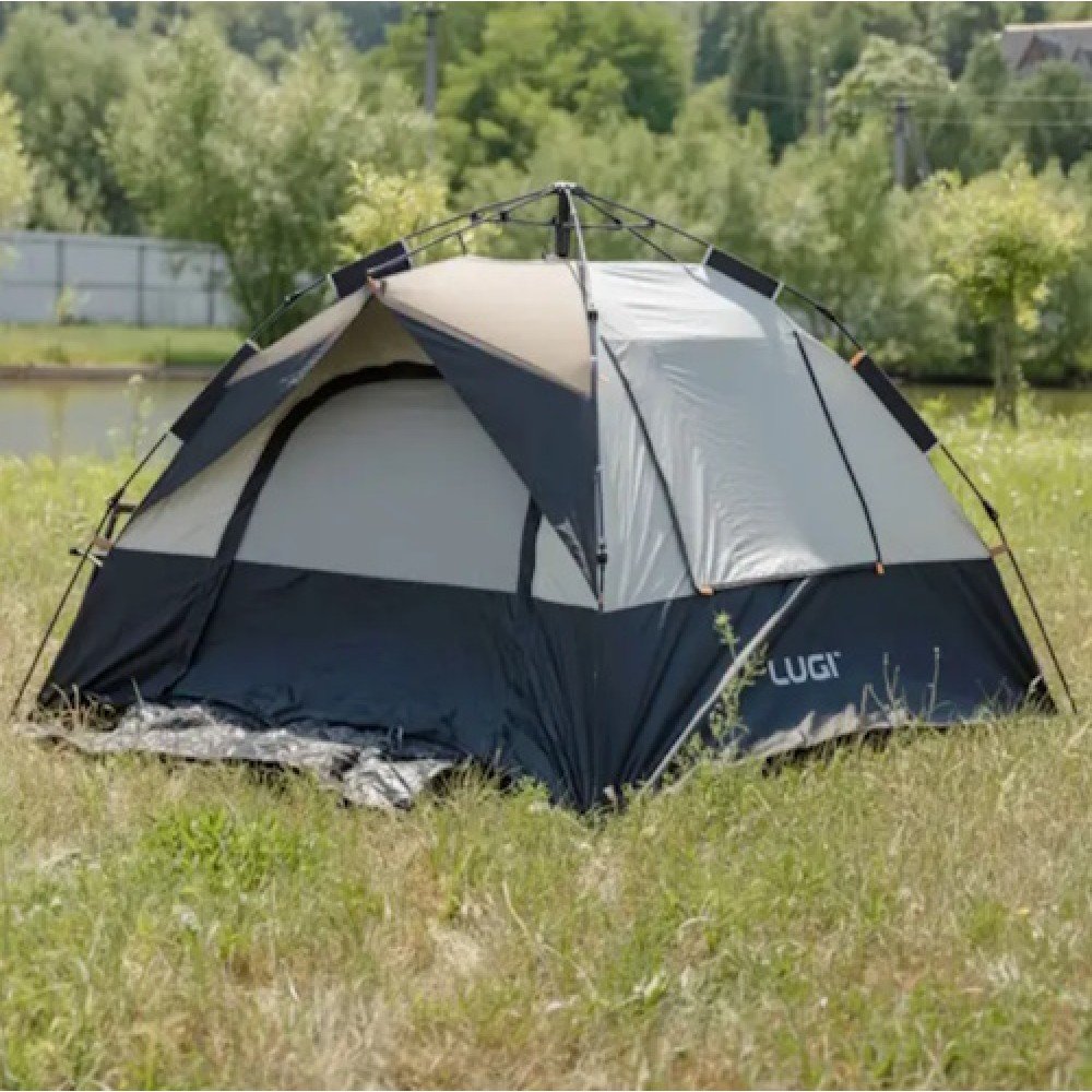 Намет тримісний з автоматичним каркасом Lugi LU-016B чорний