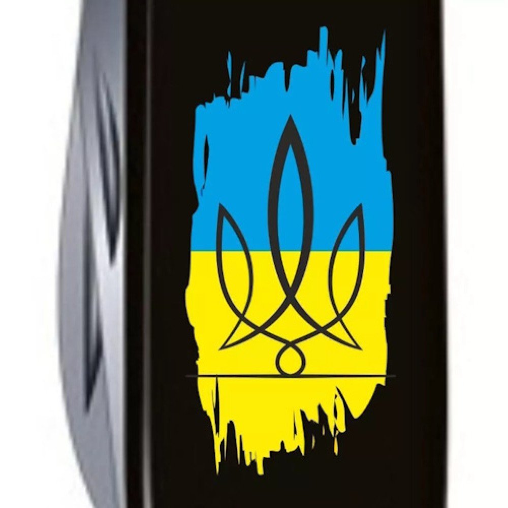Ніж Victorinox Huntsman Ukraine тризуб на фоні прапору 1.3713.3_T1026u